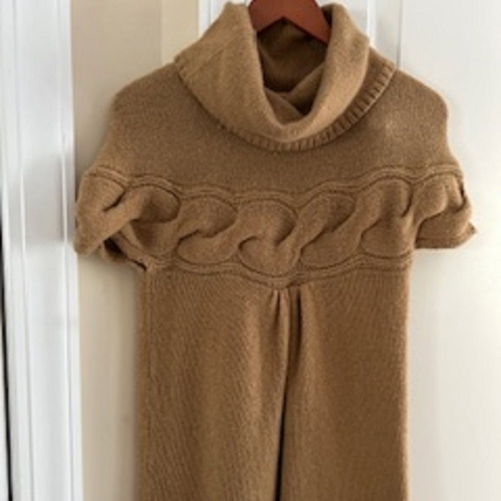 Women's Sweater Max Studio Specialty Products Size Medium Brown Short Sleeve
